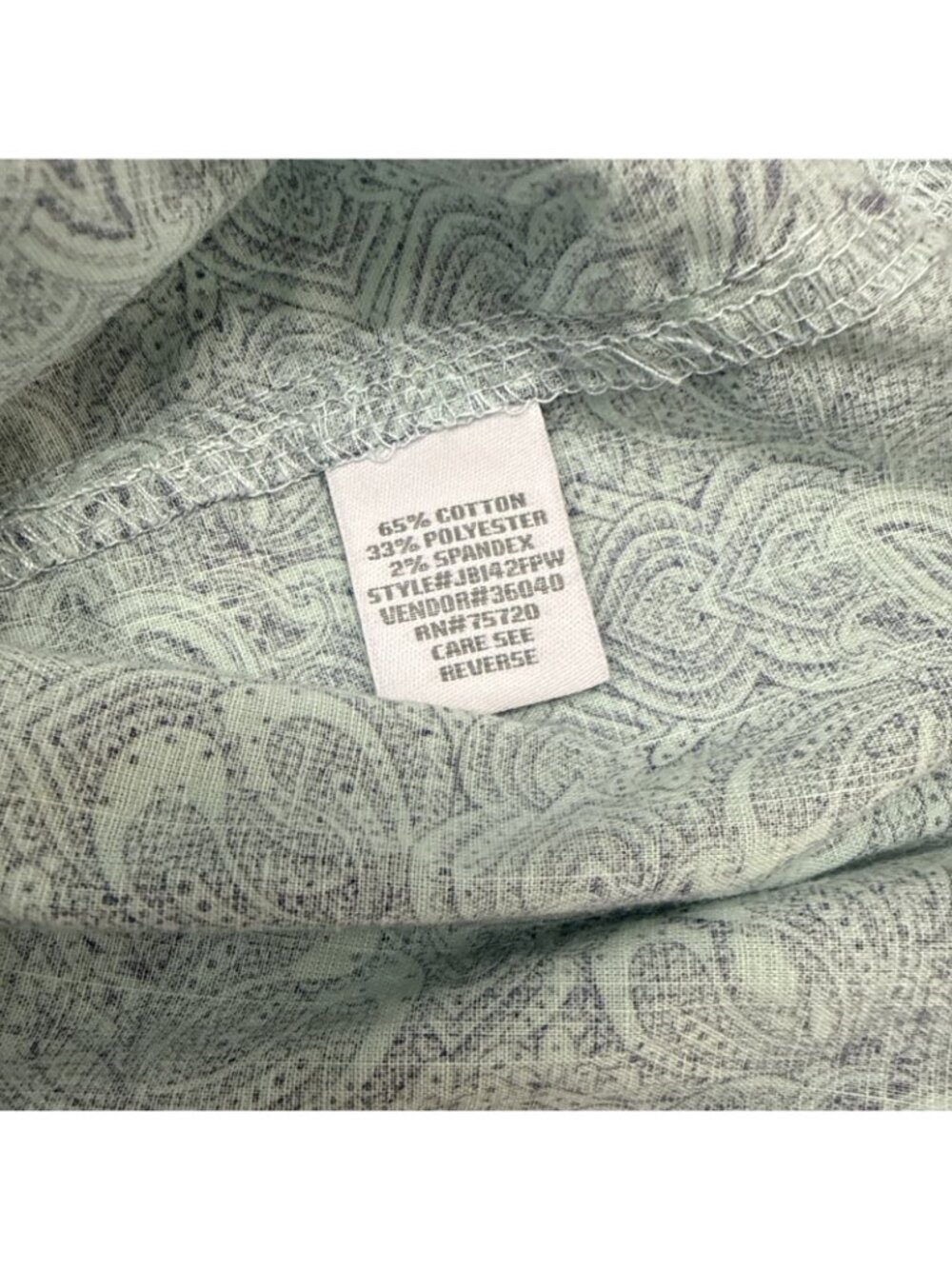 J.B. Holt Mens Shirt Large Long Sleeve Button-Down Teal Kaleidoscopic Paisley - Picture 10 of 10